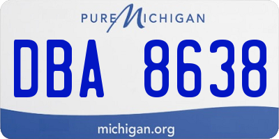 MI license plate DBA8638