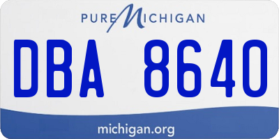 MI license plate DBA8640