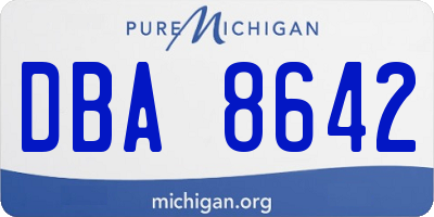 MI license plate DBA8642