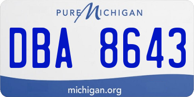 MI license plate DBA8643