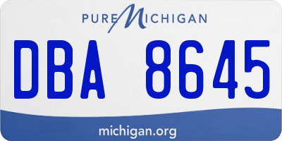 MI license plate DBA8645