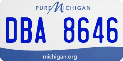 MI license plate DBA8646