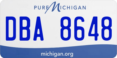 MI license plate DBA8648