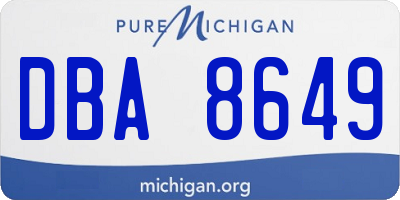 MI license plate DBA8649