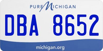 MI license plate DBA8652