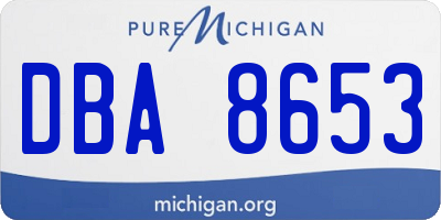 MI license plate DBA8653