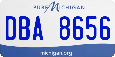 MI license plate DBA8656