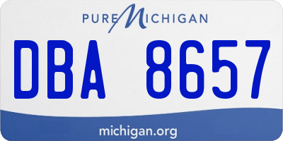 MI license plate DBA8657