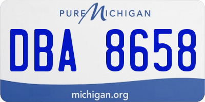 MI license plate DBA8658