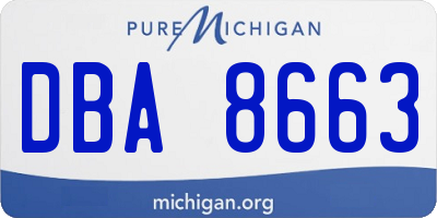 MI license plate DBA8663