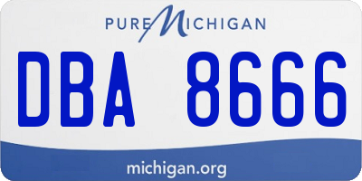 MI license plate DBA8666
