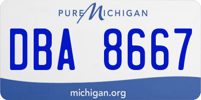 MI license plate DBA8667
