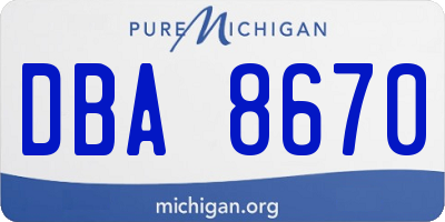 MI license plate DBA8670