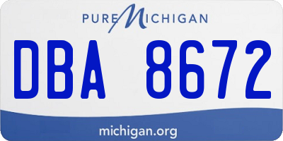 MI license plate DBA8672