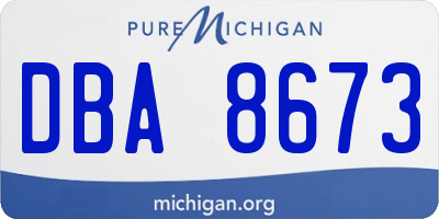 MI license plate DBA8673