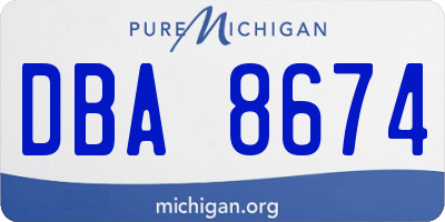 MI license plate DBA8674