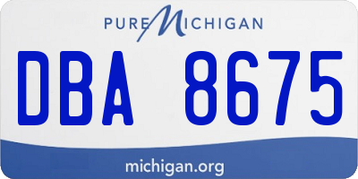 MI license plate DBA8675