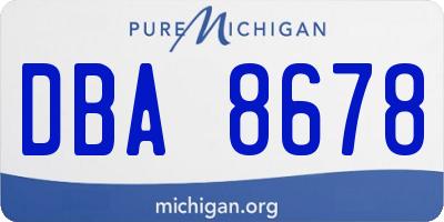 MI license plate DBA8678