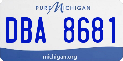 MI license plate DBA8681