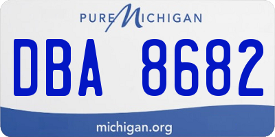 MI license plate DBA8682