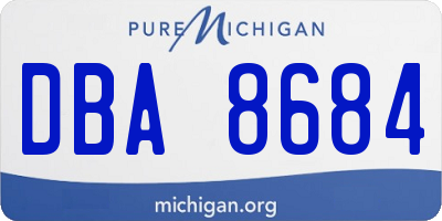 MI license plate DBA8684