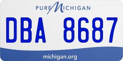 MI license plate DBA8687
