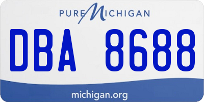 MI license plate DBA8688