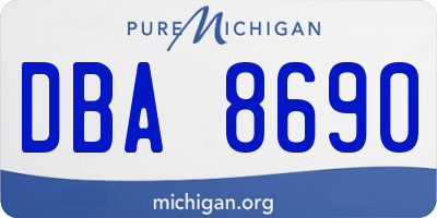 MI license plate DBA8690