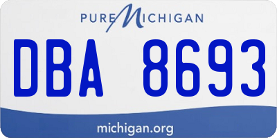 MI license plate DBA8693