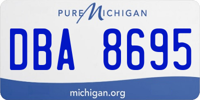 MI license plate DBA8695