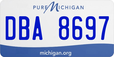 MI license plate DBA8697