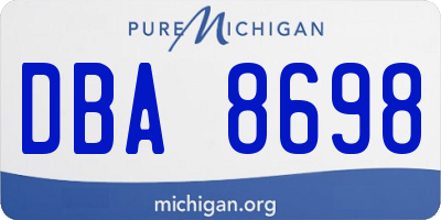 MI license plate DBA8698