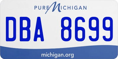 MI license plate DBA8699