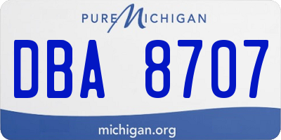 MI license plate DBA8707