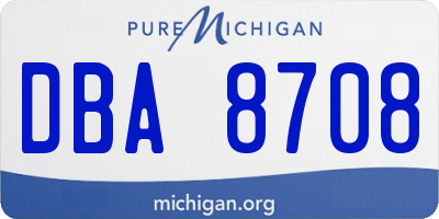 MI license plate DBA8708
