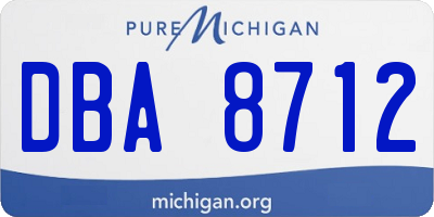 MI license plate DBA8712