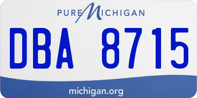 MI license plate DBA8715