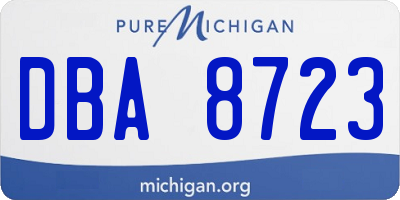 MI license plate DBA8723