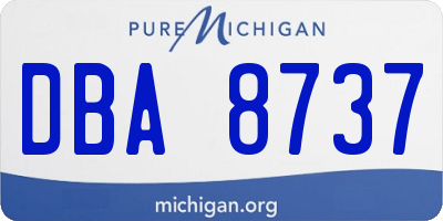 MI license plate DBA8737