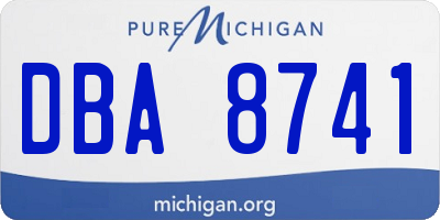MI license plate DBA8741