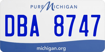 MI license plate DBA8747