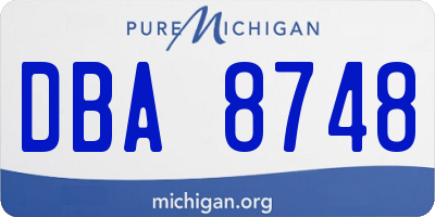 MI license plate DBA8748