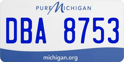 MI license plate DBA8753