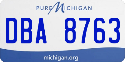 MI license plate DBA8763