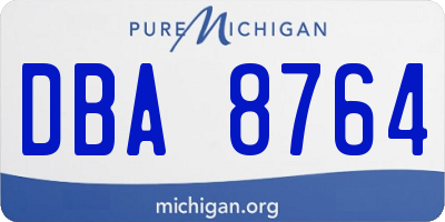 MI license plate DBA8764