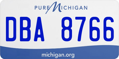 MI license plate DBA8766