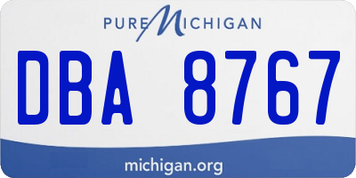 MI license plate DBA8767
