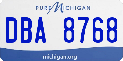 MI license plate DBA8768