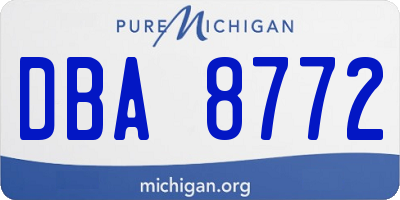 MI license plate DBA8772
