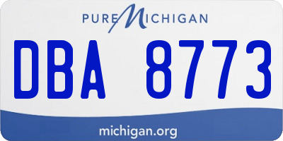 MI license plate DBA8773